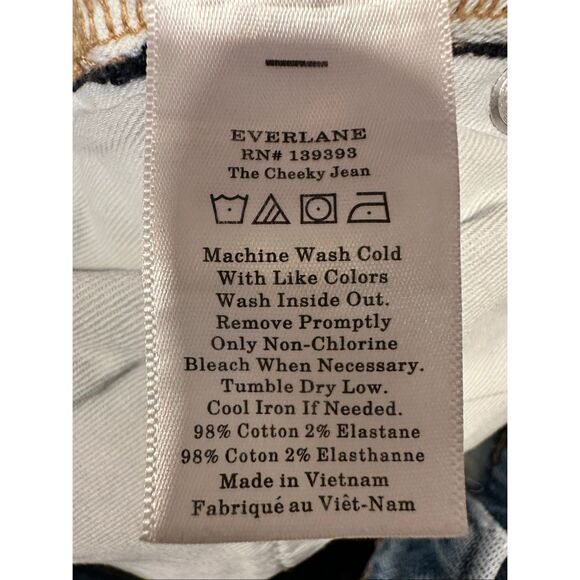 Everlane The Original Cheeky Washed Blue Jean, Size 27 Regular - Picture 9 of 9